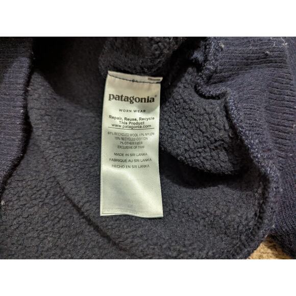 Patagonia Woolie Fleece Pullover 1/4 zip Sweater navy blue 3393 size M - Picture 7 of 7